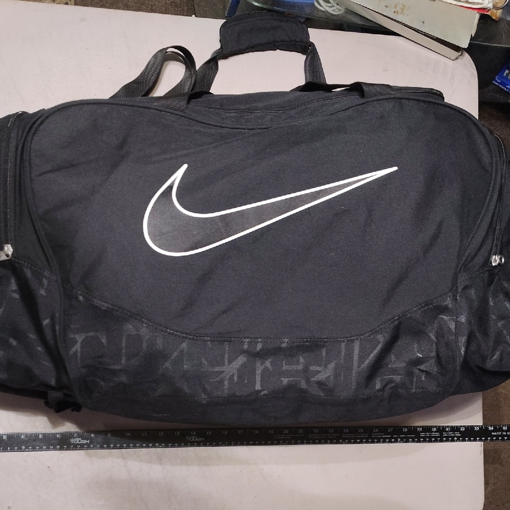 Nike Black and White Duffel Bag